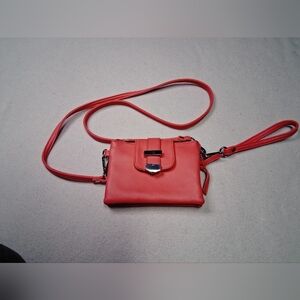 Charming Charlie Bold Coral Crossbody Bag